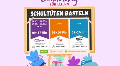 Übersicht über Termine zum Basteln von Schultüten 2026