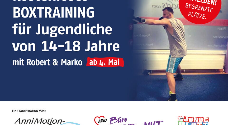 Kostenloses Boxtraining für Jugendliche von 14-18 Jahre