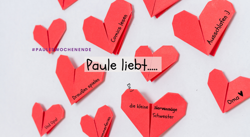 Bild mit Origami Herzen