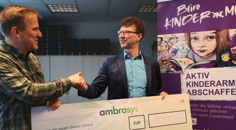 Spende über 1000€ von der Ambrosys GmbH