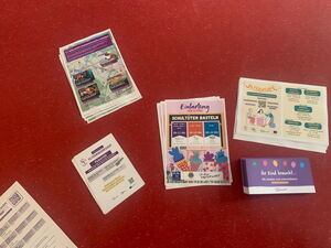 Ansicht verschiedener Flyer zu Veranstaltungen des Büro Kindermut