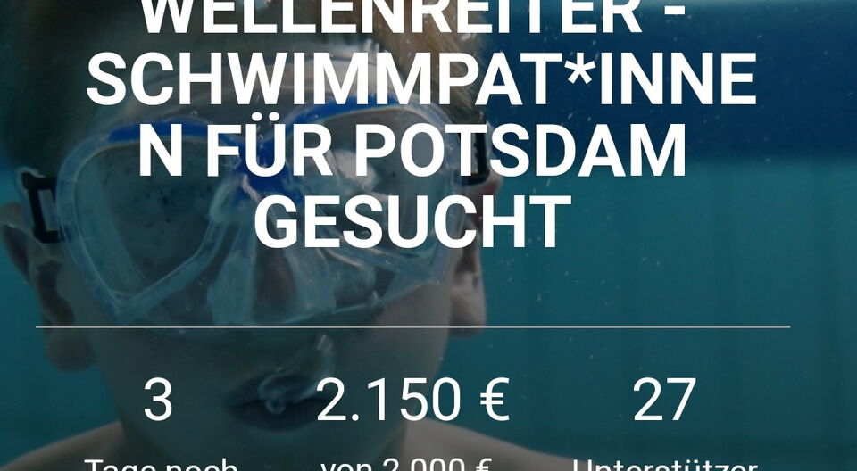 Wellenreiter - Schwimmpat*innen gesucht und gefunden