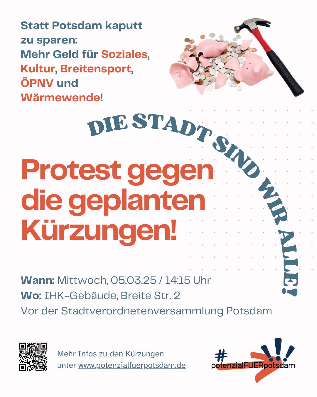 Plakat: Protest gegen die geplanten Kürzungen